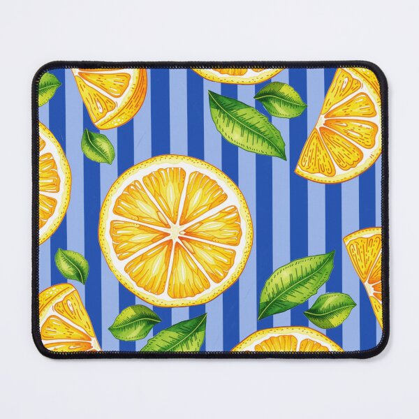 Item preview, pattern of lemons and blue stripes designed and sold by 21ayh.