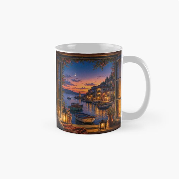 Item preview, Harbor Window Evening Scene designed and sold by aihrgdesign.