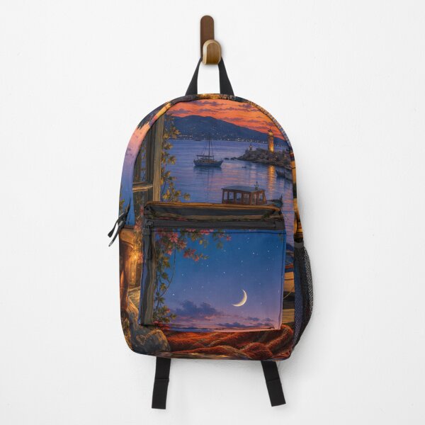 Item preview, Harbor Window Evening Scene designed and sold by aihrgdesign.