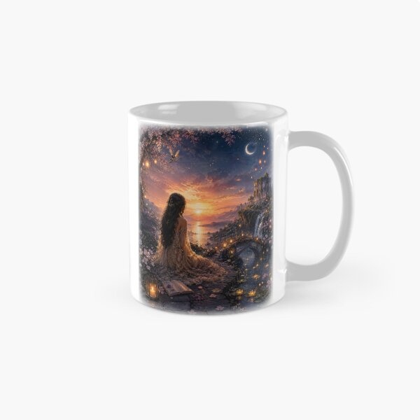 Item preview, Enchanted Moonlit Garden at Sunset – Dreamy Fantasy Landscape Art designed and sold by ttrimm.