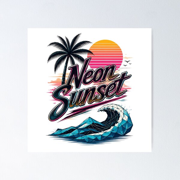 Item preview, Neon Sunset Retro Vibes designed and sold by Vexorask.