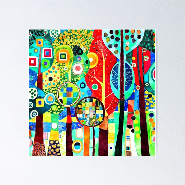 Item preview, Funky Fantasy Forest Vibrantly Colorful Abstract Digital Art designed and sold by DEC02.