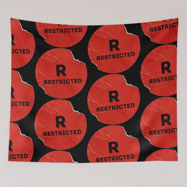 Item preview, Restricted Rating Rental VHS Sticker - Vintage Film/Movie Fan Art designed and sold by darklordpug.