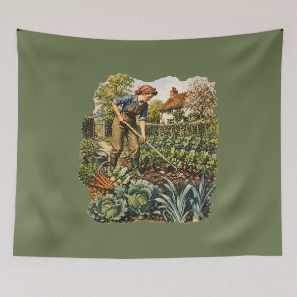 Item preview, 1940s Dig for Victory Style Gardening Illustration – Vintage Poster Art designed and sold by MagicMakerPh.
