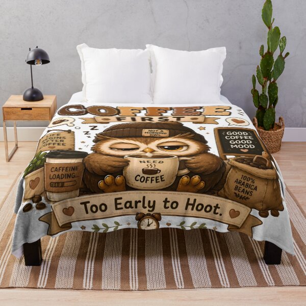Item preview, Cute Coffee Owl Kawaii T-Shirt | Coffee First Sleepy Owl Cozy Cafe Animal Gift designed and sold by Snackwear Apparel.