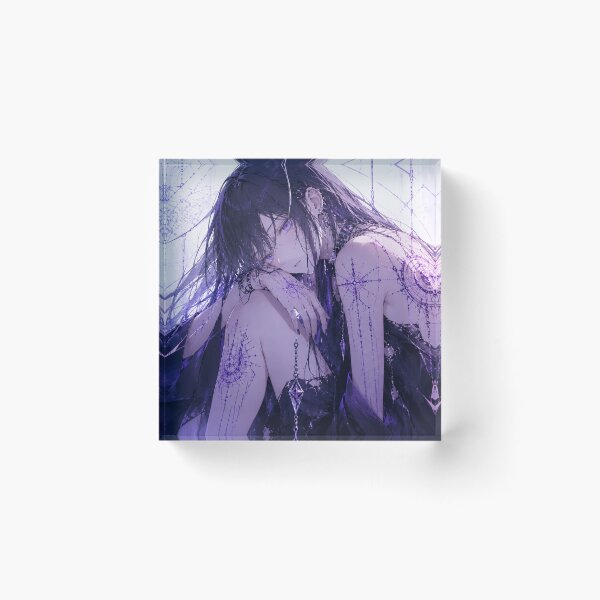 Item preview, Cyberpunk Gothic Anime Girl Purple Tattoo Cybernetic Back Art Poster designed and sold by Japan-kanji-ya.