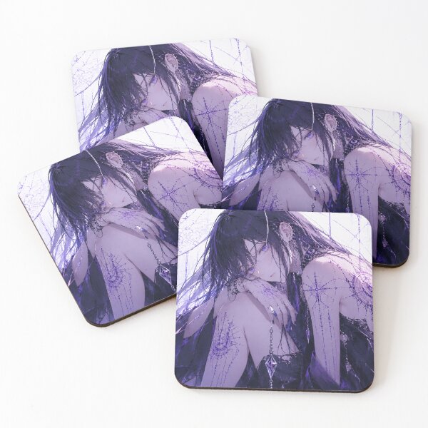 Item preview, Cyberpunk Gothic Anime Girl Purple Tattoo Cybernetic Back Art Poster designed and sold by Japan-kanji-ya.