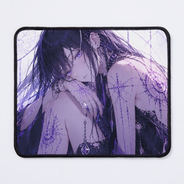 Item preview, Cyberpunk Gothic Anime Girl Purple Tattoo Cybernetic Back Art Poster designed and sold by Japan-kanji-ya.