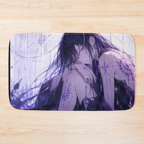 Item preview, Cyberpunk Gothic Anime Girl Purple Tattoo Cybernetic Back Art Poster designed and sold by Japan-kanji-ya.
