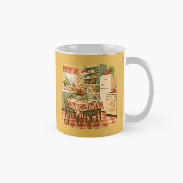 Item preview, Mid-Century Cottage Kitchen Design – Retro 1950s Warm Illustration designed and sold by MagicMakerPh.