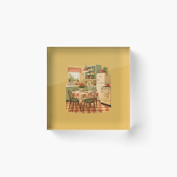 Item preview, Mid-Century Cottage Kitchen Design – Retro 1950s Warm Illustration designed and sold by MagicMakerPh.