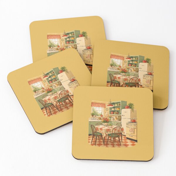 Item preview, Mid-Century Cottage Kitchen Design – Retro 1950s Warm Illustration designed and sold by MagicMakerPh.