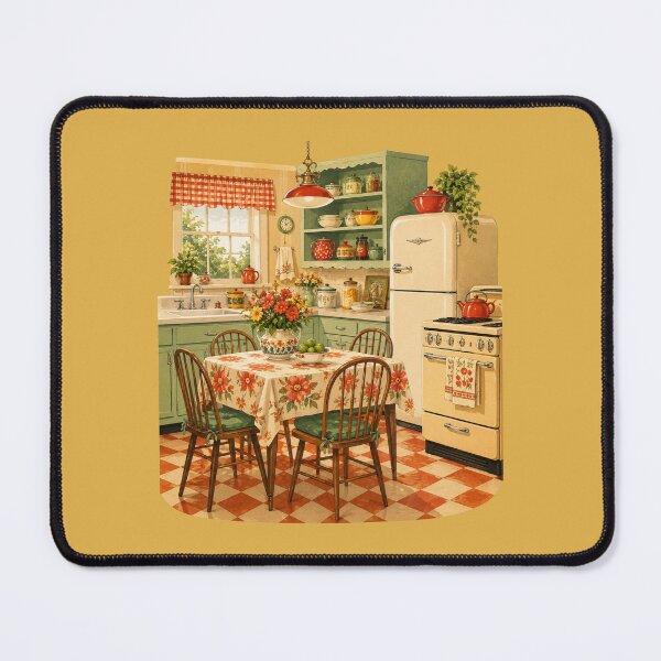 Item preview, Mid-Century Cottage Kitchen Design – Retro 1950s Warm Illustration designed and sold by MagicMakerPh.