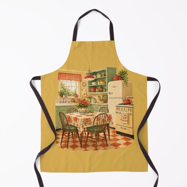 Item preview, Mid-Century Cottage Kitchen Design – Retro 1950s Warm Illustration designed and sold by MagicMakerPh.