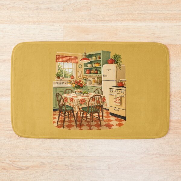 Item preview, Mid-Century Cottage Kitchen Design – Retro 1950s Warm Illustration designed and sold by MagicMakerPh.