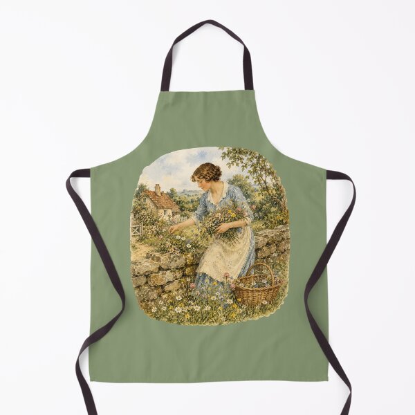 Item preview, Vintage 1930s Cottage Life Calendar Design – Wildflower Gathering Art designed and sold by MagicMakerPh.