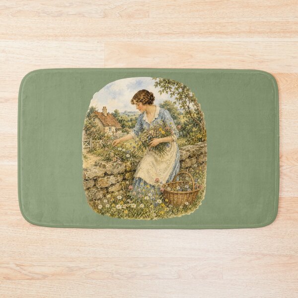 Item preview, Vintage 1930s Cottage Life Calendar Design – Wildflower Gathering Art designed and sold by MagicMakerPh.