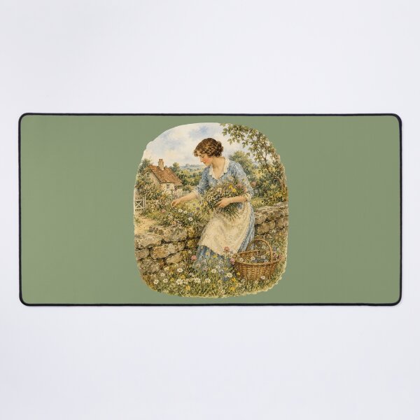 Item preview, Vintage 1930s Cottage Life Calendar Design – Wildflower Gathering Art designed and sold by MagicMakerPh.