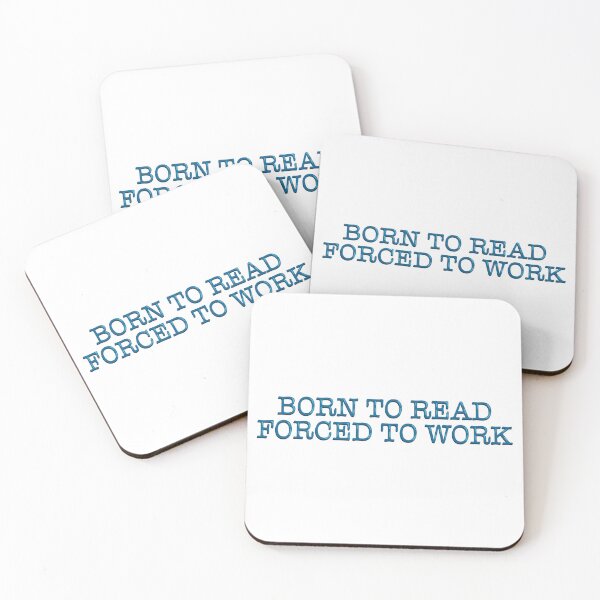 Item preview,  Born to Read Forced to Work Funny Bookish Reader Quote Typography Sticker designed and sold by alexmaushaus.