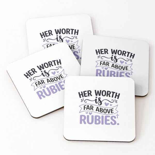 Item preview, HER WORTH IS FAR ABOVE RUBIES - Proverbs 31 Purple Faith Graphic designed and sold by Faithloveshop.