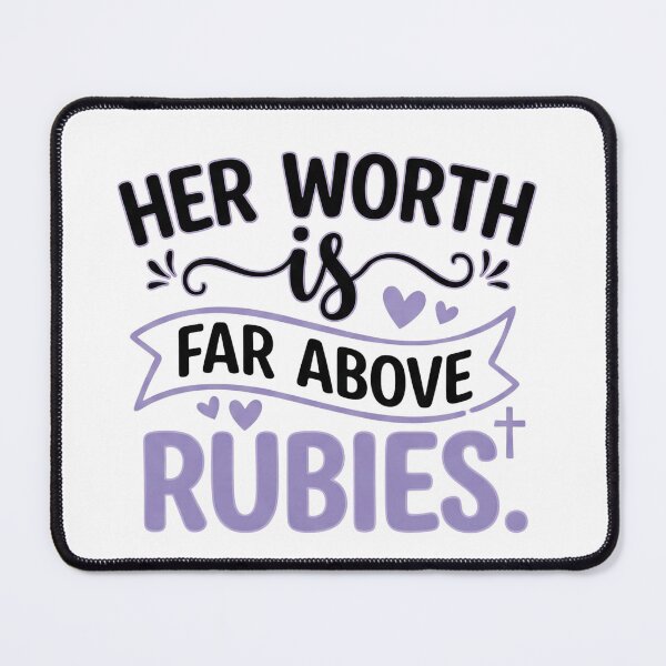 Item preview, HER WORTH IS FAR ABOVE RUBIES - Proverbs 31 Purple Faith Graphic designed and sold by Faithloveshop.