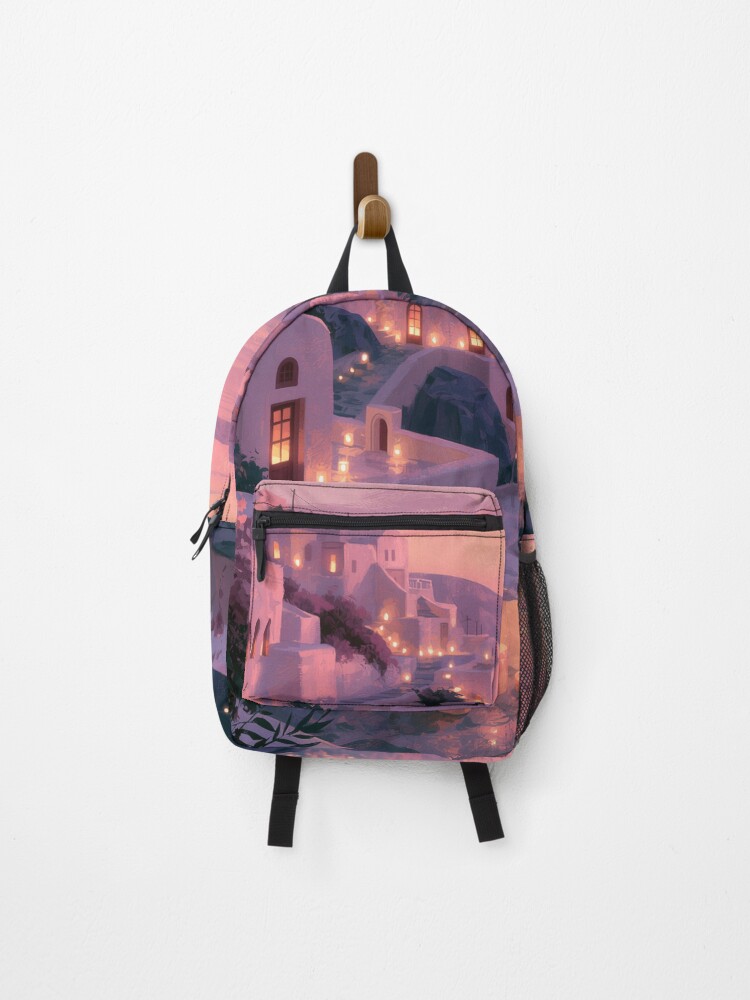 Thumbnail 1 of 3, Backpack, Santorini Sunset Over Caldera designed and sold by Rtymer.