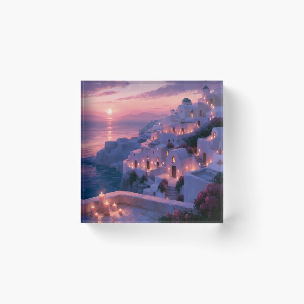 Item preview, Atardecer en Santorini sobre la caldera designed and sold by Rtymer.