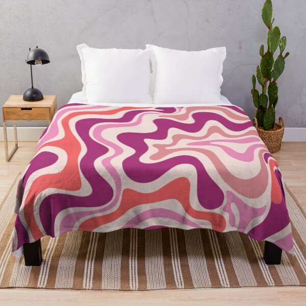 Item preview, Liquid Swirl Retro Abstract in pinks and Berry tones, Light Blush, Cream, and White designed and sold by Differenceee.