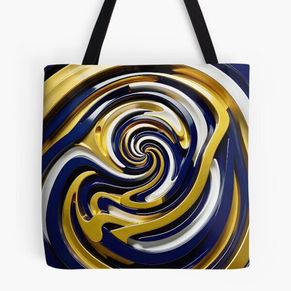 Item preview, White Gold Blue Abstract Swirl designed and sold by Vicky Brago-Mitchell®.