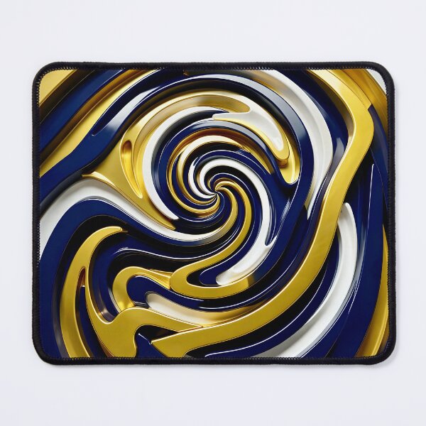 Item preview, White Gold Blue Abstract Swirl designed and sold by Vicky Brago-Mitchell®.
