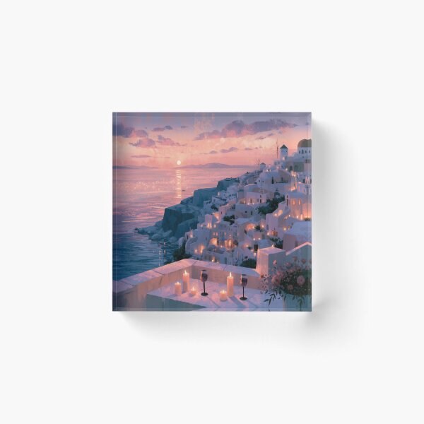 Item preview, Atardecer en Santorini sobre la caldera designed and sold by Rtymer.