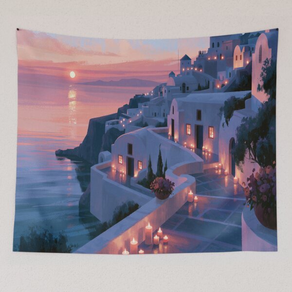 Item preview, Atardecer en Santorini sobre la caldera designed and sold by Rtymer.
