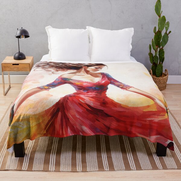 Item preview, Twirl Of Passion - A Spanish Dancer Twirling In A Colorful Dress - Latino Art - Watercolor Art designed and sold by CastleBySea.