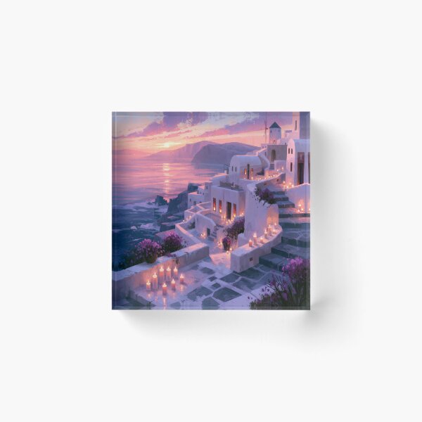 Item preview, Atardecer en Santorini sobre la caldera designed and sold by Rtymer.
