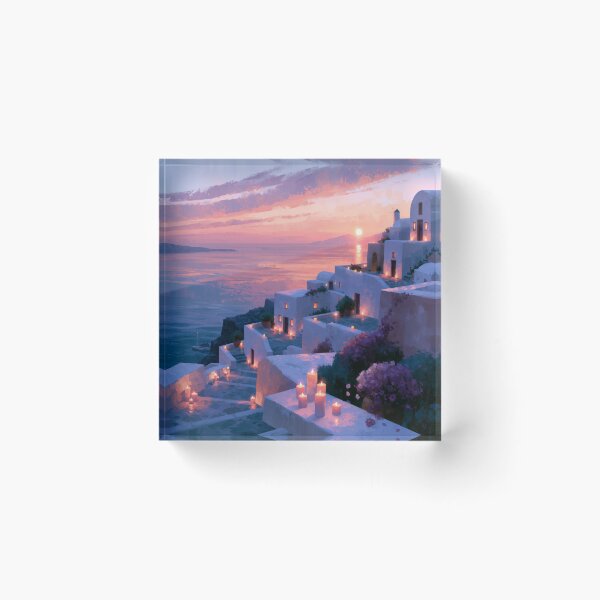 Item preview, Atardecer en Santorini sobre la caldera designed and sold by Rtymer.