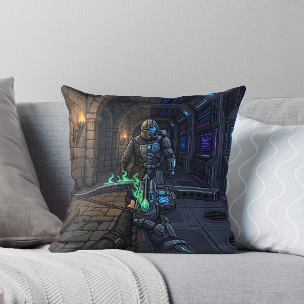 Item preview, Medieval vs Sci-Fi | Seamless Worlds | Faux Retro FPS Screenshot | Pixel Art designed and sold by GRAIL-PIXXAILL.