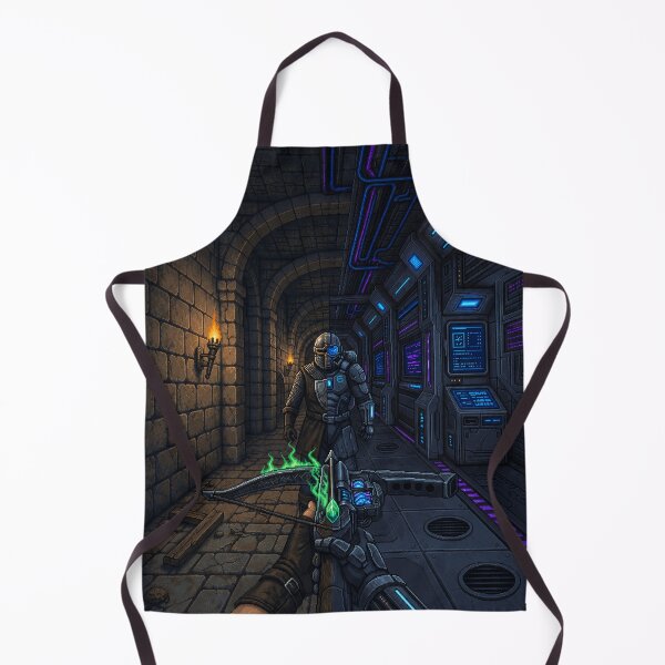 Item preview, Medieval vs Sci-Fi | Seamless Worlds | Faux Retro FPS Screenshot | Pixel Art designed and sold by GRAIL-PIXXAILL.