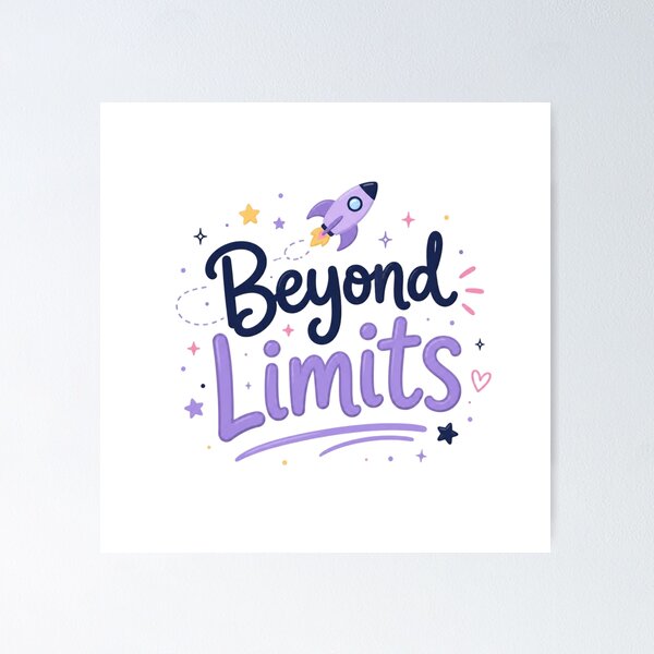 Item preview, Beyond Limits Cute Rocket Typography | Motivational Space Aesthetic Design designed and sold by Sanika arts .