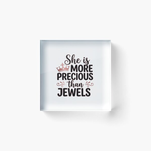 Item preview, She is MORE PRECIOUS than JEWELS - Rose Gold Crown Faith Graphic designed and sold by Faithloveshop.