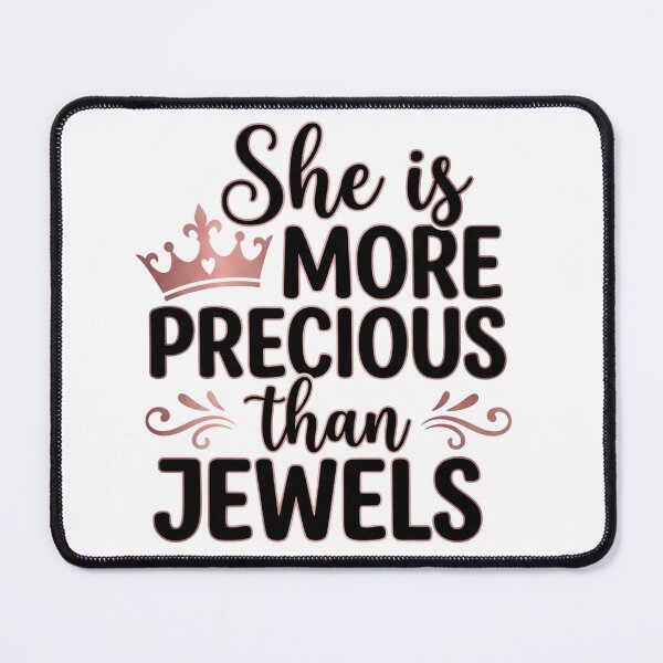 Item preview, She is MORE PRECIOUS than JEWELS - Rose Gold Crown Faith Graphic designed and sold by Faithloveshop.
