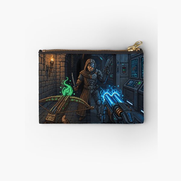 Item preview, Medieval vs Sci-Fi | Parallel Worlds | Faux Retro FPS Screenshot | Pixel Art designed and sold by GRAIL-PIXXAILL.