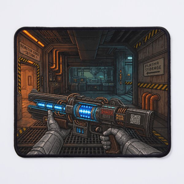 Item preview, You Picked Up the Plasma Gun! | Faux Retro FPS Screenshot | Pixel Art designed and sold by GRAIL-PIXXAILL.