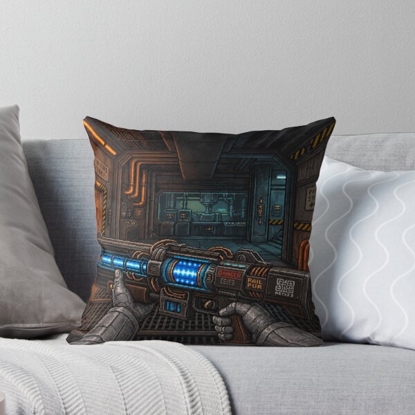 Item preview, You Picked Up the Plasma Gun! | Faux Retro FPS Screenshot | Pixel Art designed and sold by GRAIL-PIXXAILL.