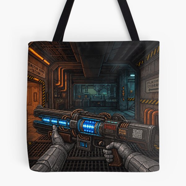Item preview, You Picked Up the Plasma Gun! | Faux Retro FPS Screenshot | Pixel Art designed and sold by GRAIL-PIXXAILL.