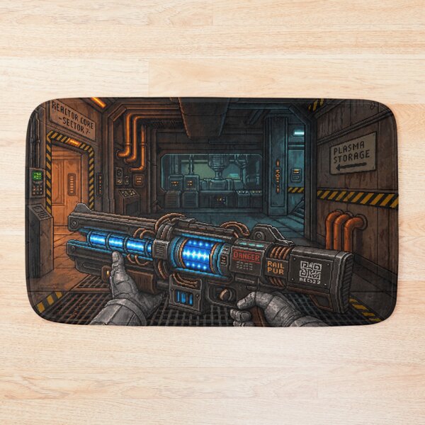 Item preview, You Picked Up the Plasma Gun! | Faux Retro FPS Screenshot | Pixel Art designed and sold by GRAIL-PIXXAILL.