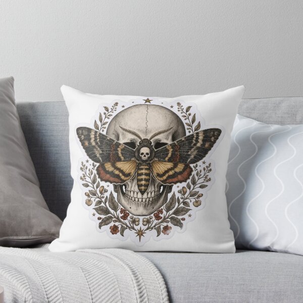 Item preview, Vintage Anatomical Moth and Skull Natural History Study in Bone and Gold designed and sold by StickyGuys.