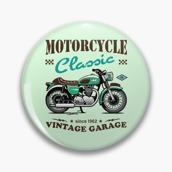 Item preview, Candy Color Vintage Motorcycle - Retro Classic Bike Illustration_GREEN_WH designed and sold by AckeeWolf.