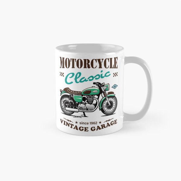 Item preview, Candy Color Vintage Motorcycle - Retro Classic Bike Illustration_GREEN_WH designed and sold by AckeeWolf.