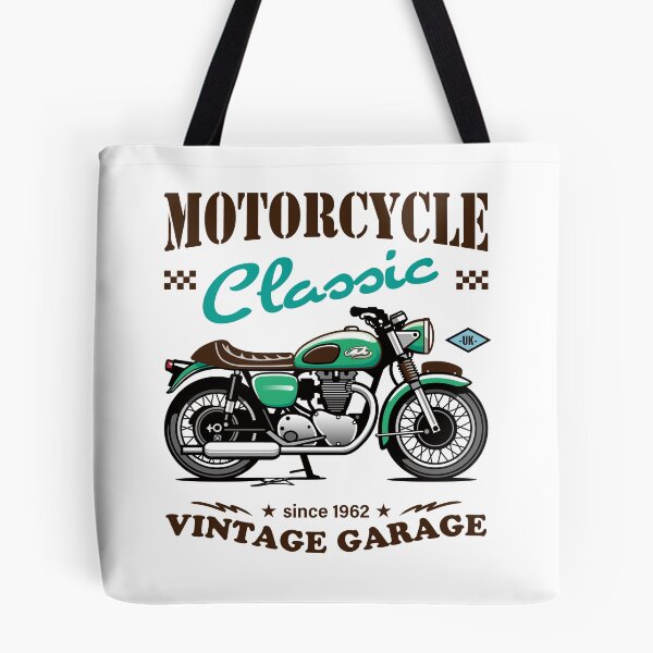 Item preview, Candy Color Vintage Motorcycle - Retro Classic Bike Illustration_GREEN_WH designed and sold by AckeeWolf.