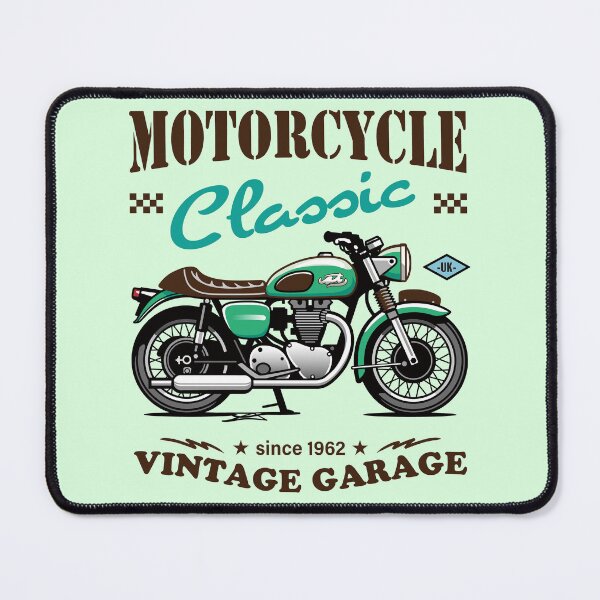 Item preview, Candy Color Vintage Motorcycle - Retro Classic Bike Illustration_GREEN_WH designed and sold by AckeeWolf.